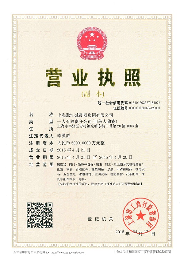 淞江集团公司营业执照